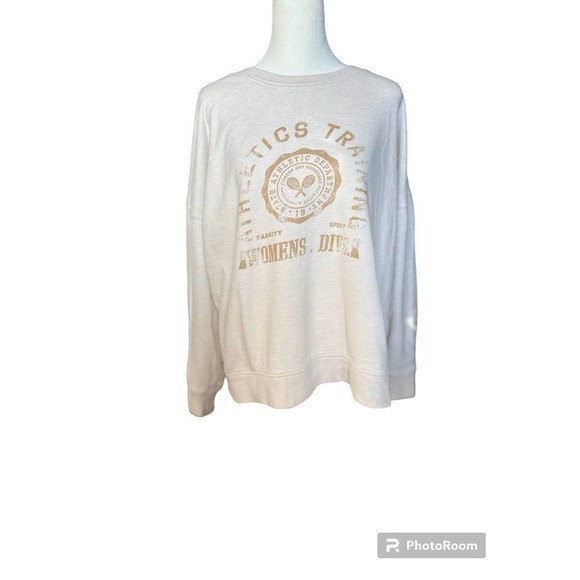 Style & Co Cream‎ Off White Logo Sweatshirt size XL - Picture 1 of 10